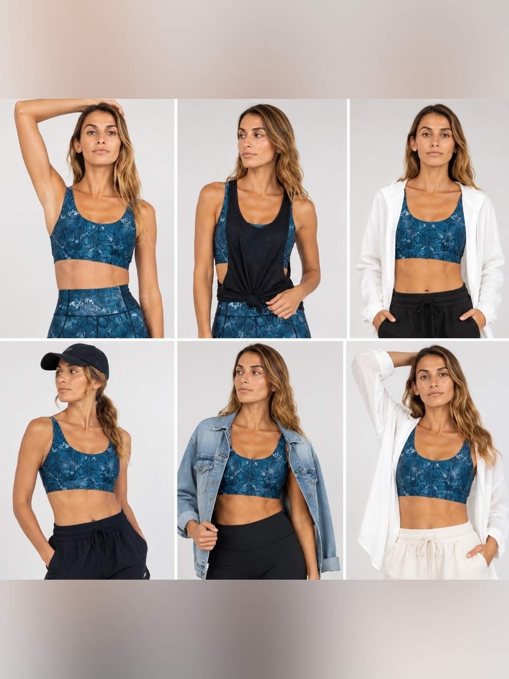 Anthropologie tie dye python sports bra Large